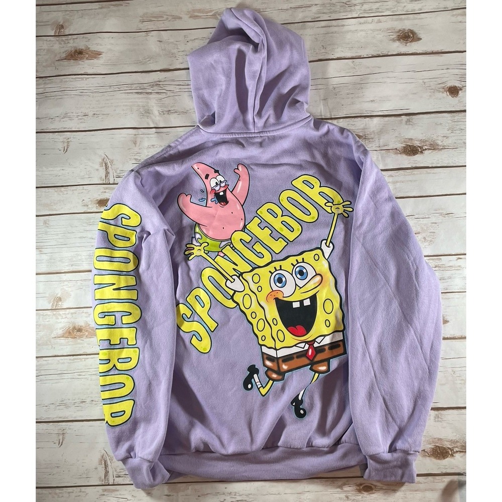 Small Nickelodeon SpongeBob & Patrick Pullover Hoodie Sweatshirt Y2K Streetwear